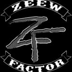 Zeew Factor Logo. Black background with ZEEW FACTOR and ZF text.