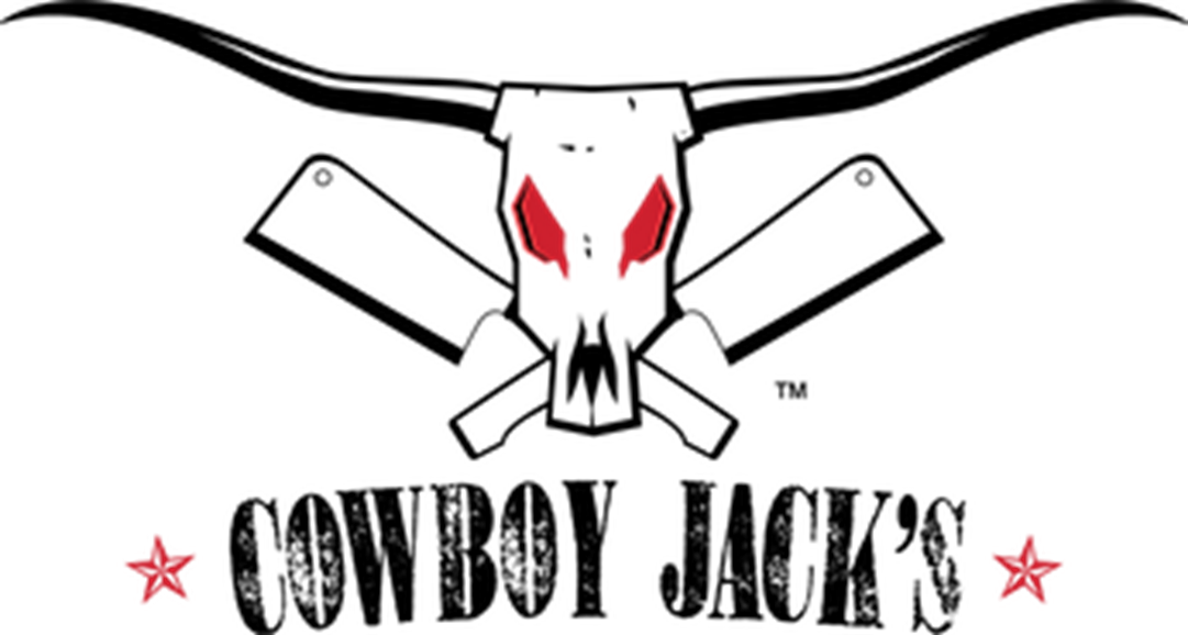 Cowboy Jack's Logo of cleavers and steer head skull